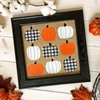 Fall Pumpkin Burlap Sign with FOUR Kinds of HTV | Where The Smiles Have Been #fall #pumpkin #burlap #reversecanvas #HTV #vinyl #Silhouette #buffalocheck
